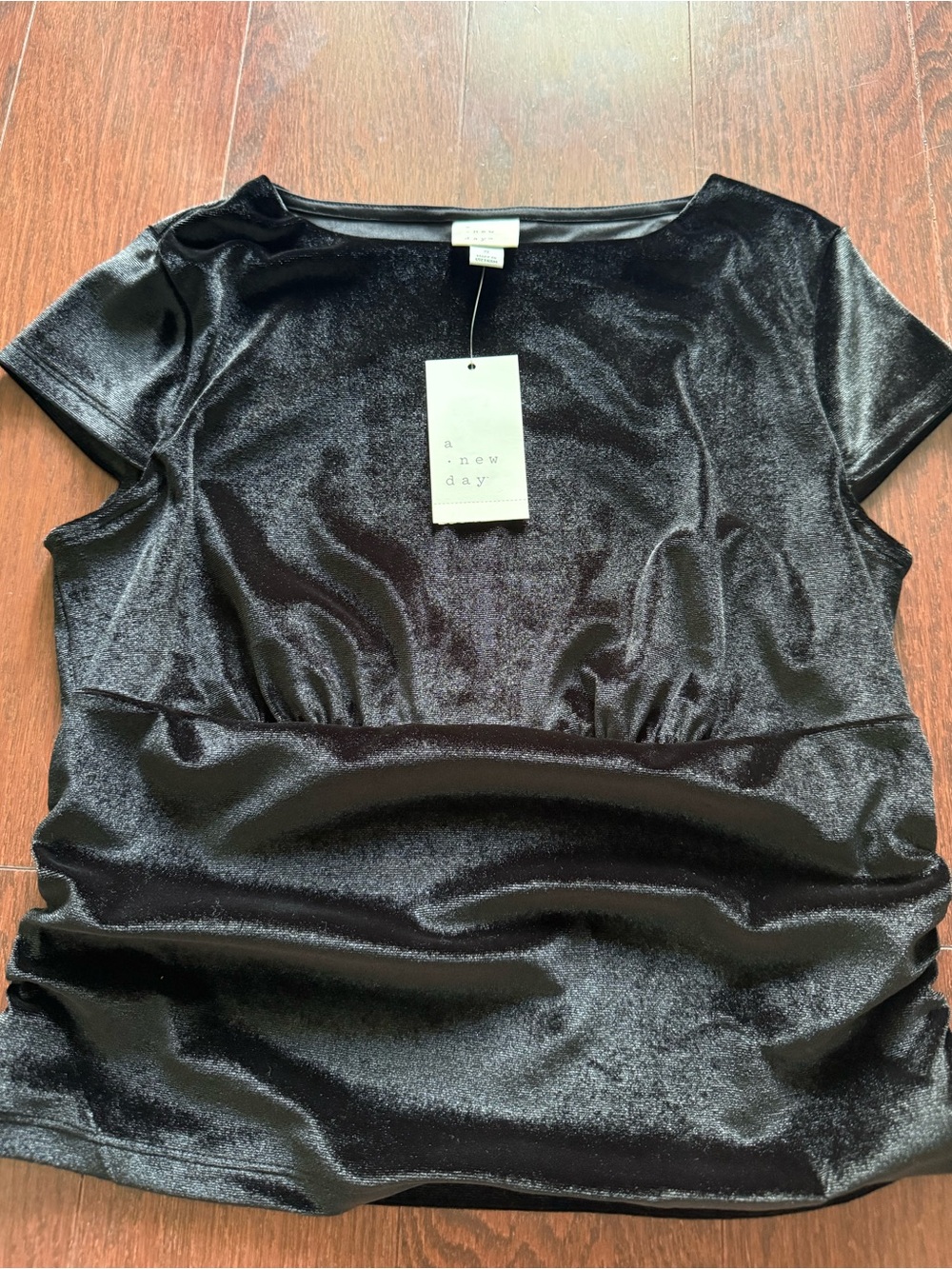 a new day Black Velvet Short Sleeve Tee
